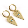EC1647 Hot Sale  CZ micro pave evil eyes huggie earrings,diamond long heart eye huggie earrings jewelry for women