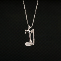 NZ1078 New Diamond Women's Shoe Jewelry Chic Cubic Zirconia CZ Micro Pave Shoe Pendant Designer Necklace