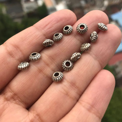 JS0971 500pcs/bag Hot sale bracelet jewelry making supplies,antique silver lantern spacer beads,metal rondelle beads