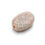 CZ7393  Wholesale cz micro pave flat oval beads,diamond pave oval spacer beads