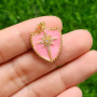 CZ8399 Gold Plated Micro Pave CZ North Star on enamel shield Shape charms Pendant gift for lady