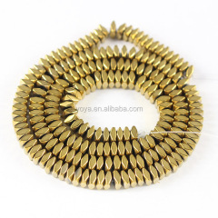 HB3095 Faceted Gold Plated Hematite Square Spacer Beads HB3095 Faceted Gold Plated Hematite Square Spacer Beads