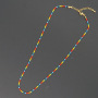 NG1010 miyuki seed beads chain Tiny Mini  rainbow colorful beaded necklace stainless steel,Initial jewelry for Women