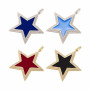 CZ7827 Large Chic Enamel Blue Red White Black CZ Micro pave Star Pendants