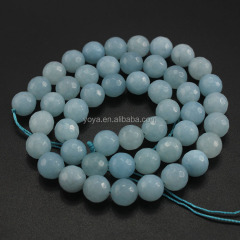 MJ3170 Hot sale jewelry faceted aquamarine colour jade stone beads