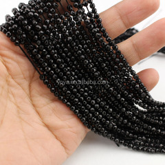 AB0582 Tiny 3mm faceted black onyx beads,3mm black faceted stone beads