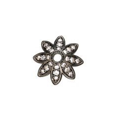 CZ7955 Fashion Jewelry Diy Supplies CZ Micro Pave Flower Shape Chain Tassel Caps ,Bead Caps