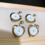 JS1562 18k Gold Plated brass metal rainbow heart enamel charms Pendant