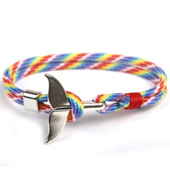 BM3006 Whale Tail Rope Bracelet, Dolphin, Fish Tail Dolphin Fin Umbrella Rope Bracelet