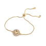 BC1267 Fashion  Charm Adjustable Gold plated Brass CZ Micro Pave colourful Heart Chain Wrist Ladies  Bracelet