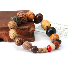 BW1051 Eighteen 18pcs Natural Bodhi seeds amulet Wrist Mala Bracelet
