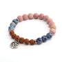 BN1218 Rudraksha gemstone beads elastic bracelet with om charm,Zen Spiritual Bracelets