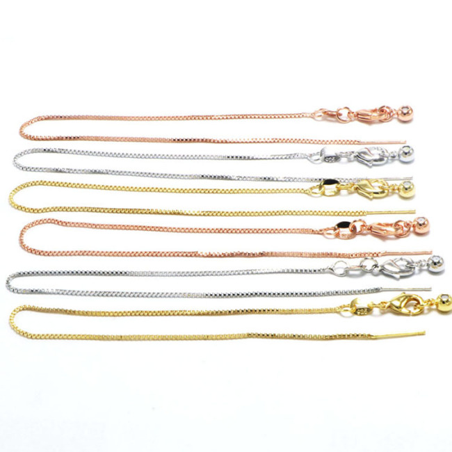 BCL1229 High quality Fashion 18K Gold Silver Gunmetal Plated Brass Adjustable Bracelet O Box Chains for Beads