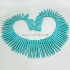TB0221 Ethnic Turquoise Spikes Needles Beads,Graduated Turquoise Tooth Beads Set,Jewelry Sticks Spike Beads/Basketball Wives