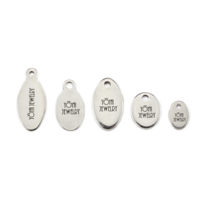 S821 Stainless Steel Oval Tags,Can Laser Engrave Logo Stainless,Steel Metal Oval Blank Stamping Tags