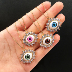NZ1260 fashion evil eyes pendant ladies necklace ,charm eyes pendant box chain women necklace