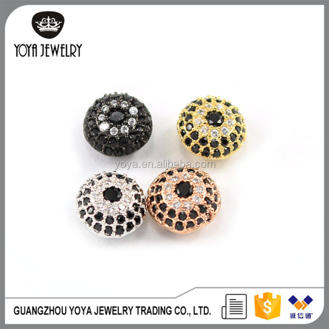 CZ6898 Fashion cz micro pave beads evil eyes beads,cubic zirconia findings for jewelry making