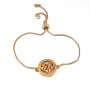 BC1303 Chic Dainty 18K Gold plated Rainbow Zircon CZ Micro Paved Love Heart Slide Chain Bracelets
