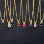 NZ1285 Dainty Mini CZ Cubic Zirconia Diamond Rabbit Pendant Stainless Steel Chain Necklace