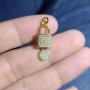 CZ8494 Dainty CZ Micro Pave Jewelry Charms 18k Gold CZ Paved Enamel Heart Lock and Key Saint Benedict Charm Pendants