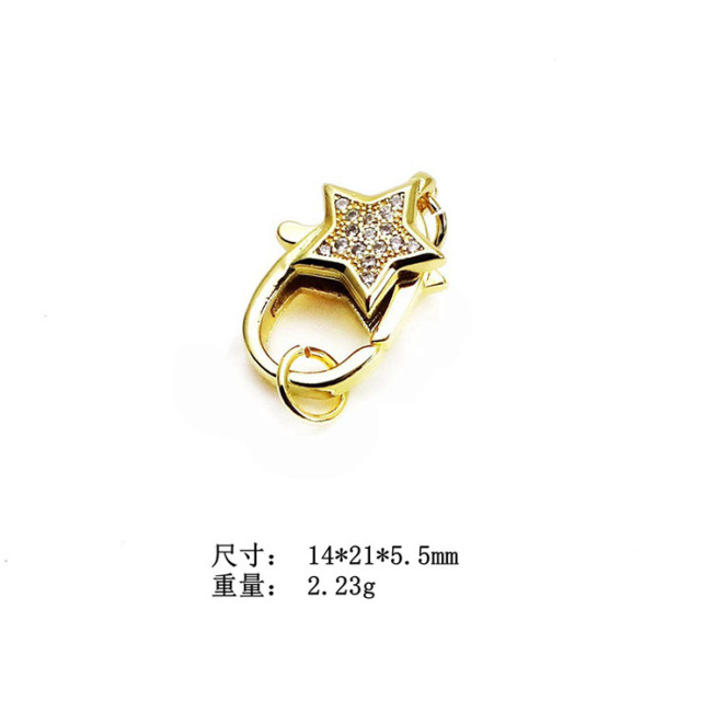 CZ8188 18k Gold Plated Diamond CZ Micro Pave Teardrop Lobster Claw Clasp, Cubic Zirconia Pave Lobster Clasps,CZ Jewelry Clasp