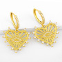 EC1723 2021 Womans Fashion Gold Plated Clear CZ Micro Pave Horseshoe U shape Dangle Charm Huggie Earrings