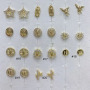EC1812 Dainty Mini 18k Gold Plated CZ pave diamond Mother Mary Virgen de Guadalupe Saint Benedict studs earrings