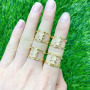RM1316 Hot Selling 18K gold plated brass CZ diamond micro pave boy and girl kids Children metal stackable Rings for Ladies