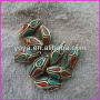 NB1205 Fashion bicone nepal nepalese beads with turquoise and coral inlay
