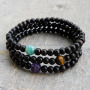 BRG1223 Fashion ebony amethyst tiger's eye guru bead bracelet ,stacking bracelet