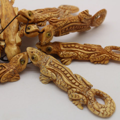 OB091 hand carved Oxen Bone alligator pendant for jewelry making