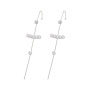 EC1713 CZ Micro Pave Bar Ear Pin Minimalist Jewellery Cartilage earring Chain ear cuff pin Chain earring Needle earring