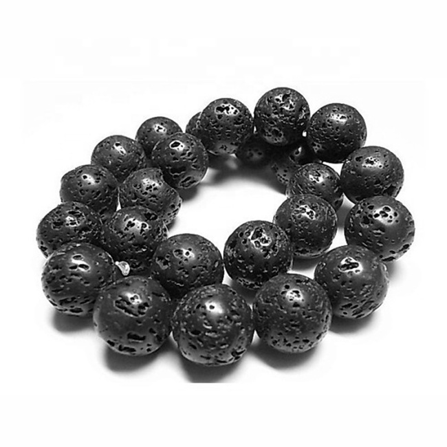 LB1014 natural black pumice rock lava stone loose beads for jewelry making 4mm 6mm 8mm 10mm 12mm 14mm