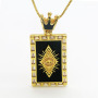 NZ1270 18K Gold Plated CZ Paved Enamel Rainbow Evil Eyes Cross Tarot Pendant Chain Necklace