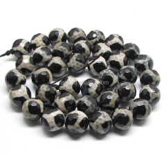 AB0039 Hot Sell Faceted Tibetan Agate Beads, Dzi Agate Beads