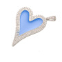 CZ8092 Multicolor Bling Crystal CZ Enamel Heart Charm Necklace Pendant, Enamel CZ Pave Heart Pendant
