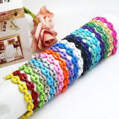BM1058 Fashion Beach Jewelry Colorful Enamel Multi Colored Coffee Bean Metal Brass Chain Bracelets for Ladies Women