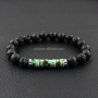 BN1077 Natural gemstone beads rondel Africa turquoise lava elastic women bracelet,fashion stone bead bracelet for ladies