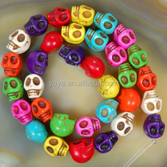 TB0039 Carved Skull Beads,Multicolor Skull Beads,Howlite Skull Beads