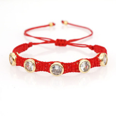 BG1054 Hot Sale Chic Handmade Miyuki Seed loom Beaded Round Diamond CZ Spacer Beads Adjustable  Bracelets for Girl Women