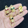CZ8384 New 18K Gold Plated Pendant colored CZ Micro Pave skull Charm pendant