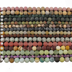 SB6548 Wholesale natural matte / frosted gemstone stone loose Beads for jewelry making