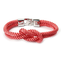 BM3004 Fashion Unisex Simple Creative Cord Rope Love Knot Couple Bracelet with Silver Buckle