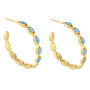 EM1312 2022 Womans Fashion Gold Plated Rainbow Enamel Evil Eyes Charms Hoops Earrings for Women