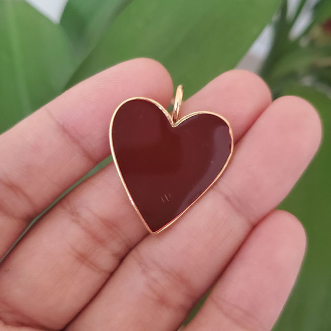 JS1540 Hot Sale  18KGold Plated Colorful Enamel Neon Heart Charm Pendants for Necklace Earring Making Supplies
