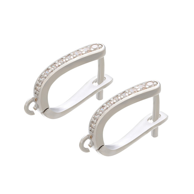 CZ7975  Fashion Diamond Gold Silver Black LatchBack Earring, CZ Micro Leverback Earring Hooks