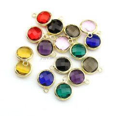 JF6574 Wholesale crystal glass bezel round pendant charms