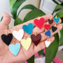 JS1540 Hot Sale  18KGold Plated Colorful Enamel Neon Heart Charm Pendants for Necklace Earring Making Supplies