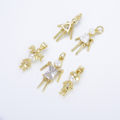 CZ8329 Mini Cute white cz micro pave white boys girls charm white pearl Cubic zirconia human toy charms jewelry pendants CZ8329 Mini Cute white cz micro pave white boys girls charm white pearl Cubic zirconia human toy charms jewelry pendants