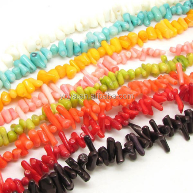 CB8057 Multicolor Bamboo coral small branch chips beads,coral twig beads
